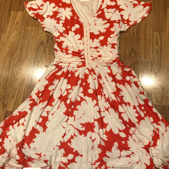 Anthropologie Maeve orange floral dress - Picture 2 of 4